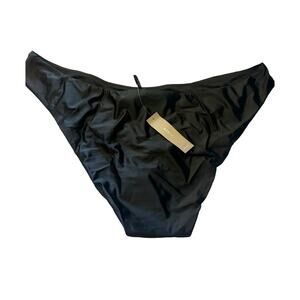 J. Crew Women's Curved-Waist Cheeky Bikini Bottom Black Size XXL NWT